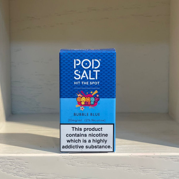 سائل إلكتروني بنكهة العلكة الفقاعة الزرقاء من POD SALT 