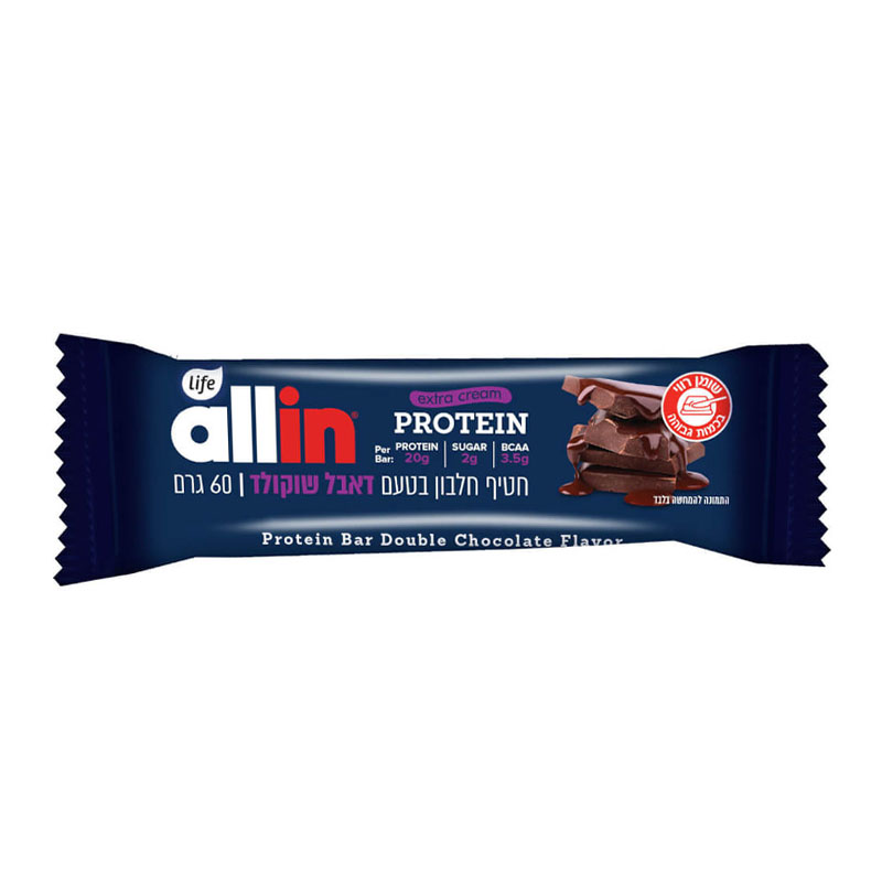 Allin بروتين بار ثنائي الشوكلاتة 60غ
