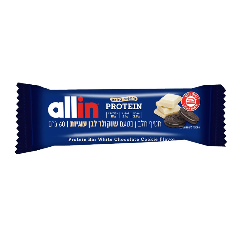 Allin بروتين بار بالشوكلاتة البيضاء والكوكيز 60غ