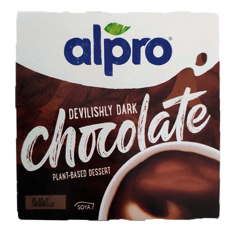 Alpro بودينغ نباتي بطعم الشوكولاتة الداكنة 4 قطع 500غ
