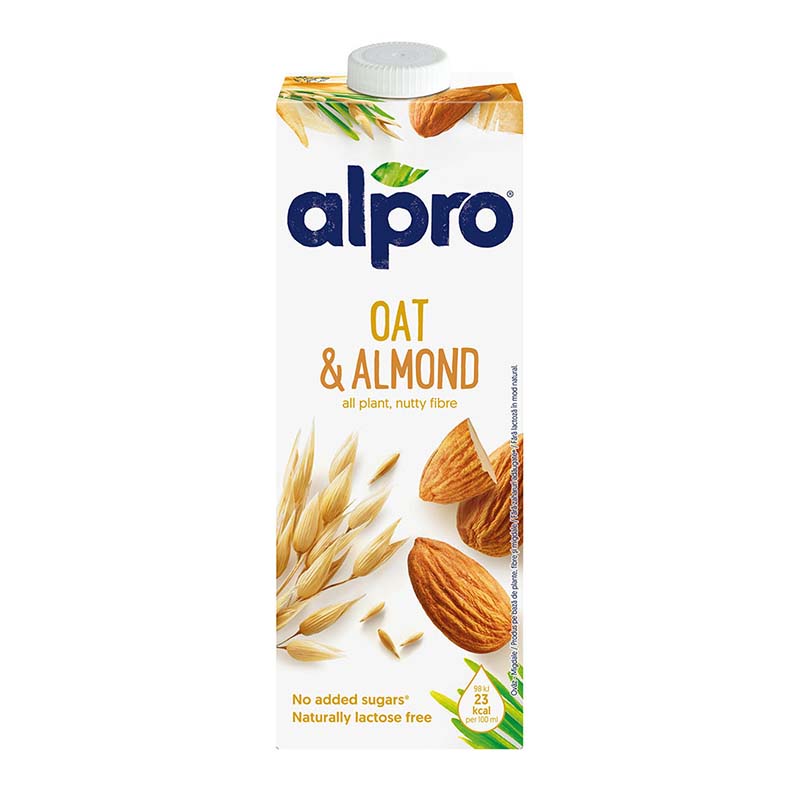 Alpro حليب لوز وشوفان خالي من السكر 1لتر