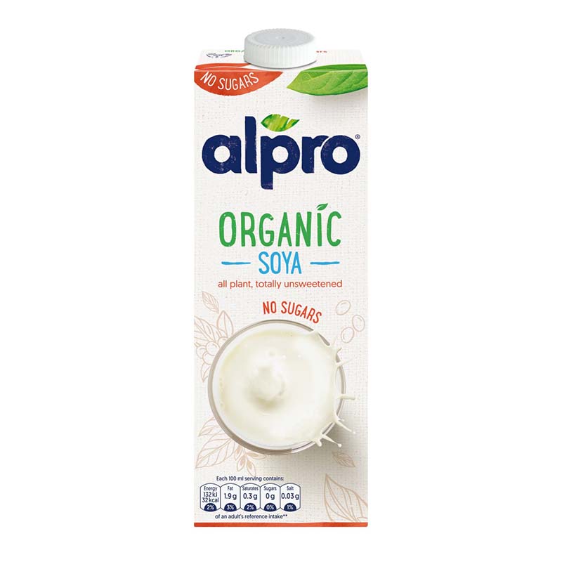 Alpro حليب صويا عضوي خالي من السكر 1لتر