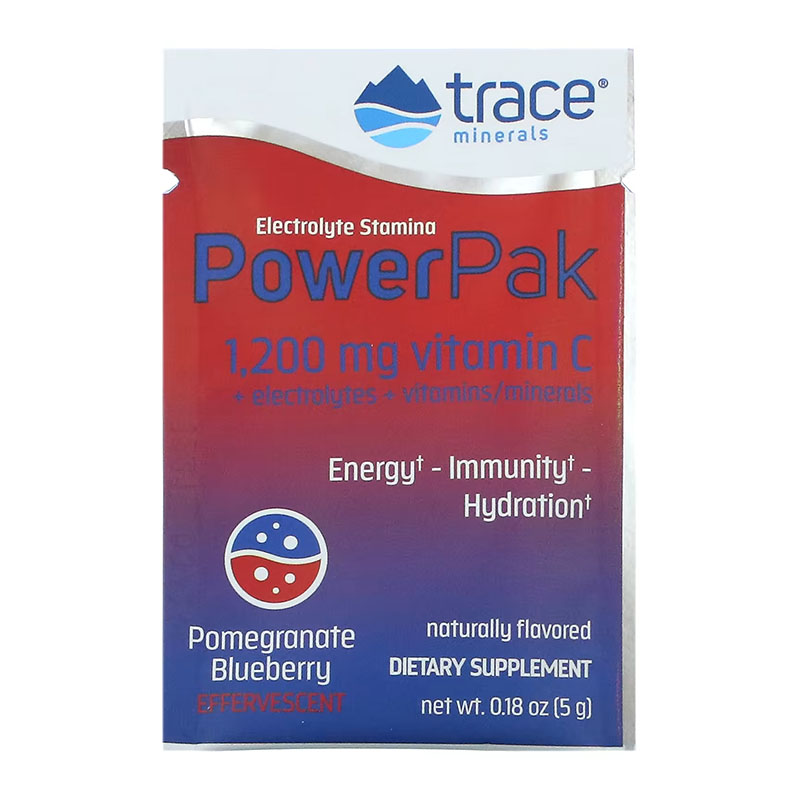 Trace Minerals مشروب فوار بالفيتامينات والإلكترولايتس بطعم الرمان والبلوبيري 5غ
