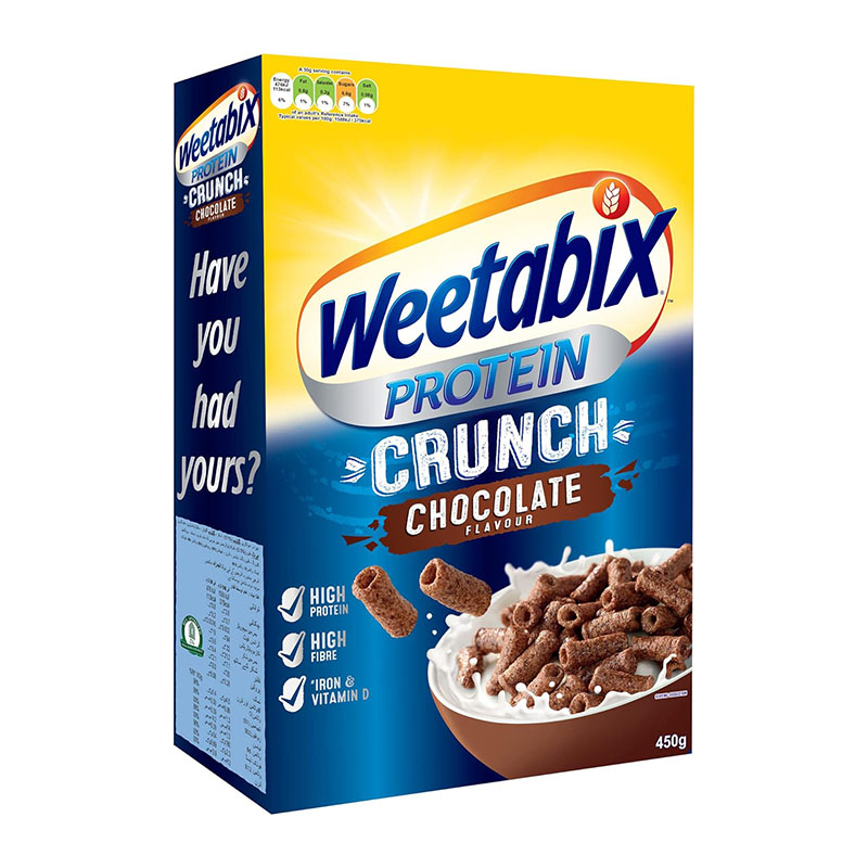 Weetabix سيريال قمح مقرمش بطعم الشوكلاتة عالي البروتين 450غ